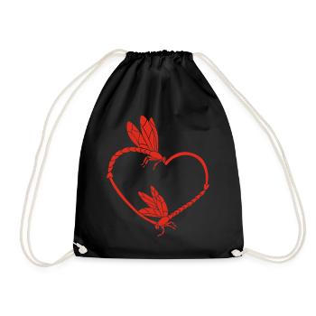Insect Love (Red) - Drawstring Bag - black - Front