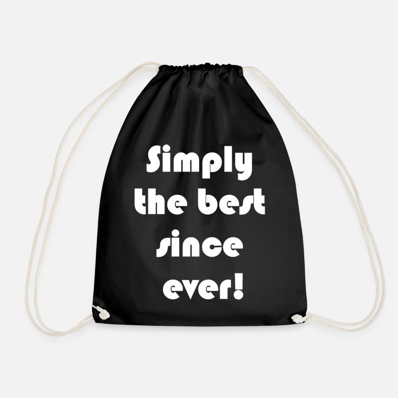Clear motivational slogan: the best - Drawstring Bag - black