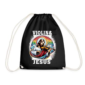 Conception musicale pour violon et Jésus Christ - Sac de sport léger - noir - Devant
