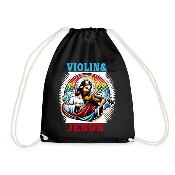 Conception musicale pour violon et Jésus Christ - Sac de sport léger - noir - Devant