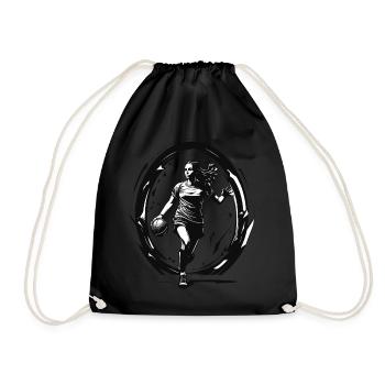 Handball player streetwear Iconic style - Drawstring Bag - black - Front
