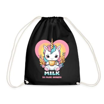 Licorne au lait sucré - Sac de sport léger - noir - Devant