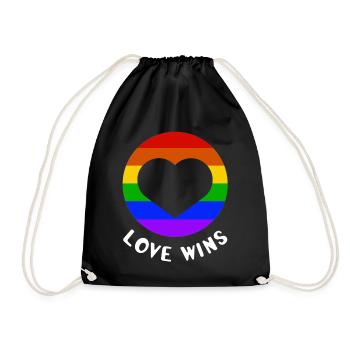 Love wins - Drawstring Bag - black - Front