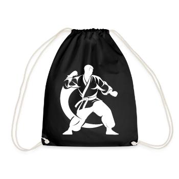 Karateka Zeichnung - Turnbeutel - Schwarz - Vorne