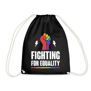LGBTQ Pride Month - Fighting for Equality - Drawstring Bag - black - Front