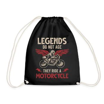 Motorrad Legende Geburtstag Motorradfahrer Biker - Turnbeutel - Schwarz - Vorne
