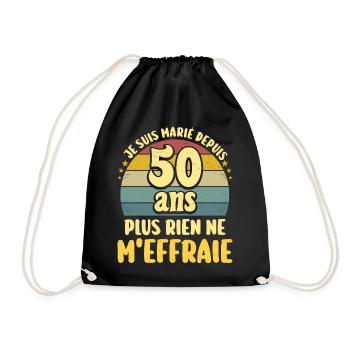 Marié 50 Ans Fête 50 Ans De Mariage - Sac de sport léger - noir - Devant