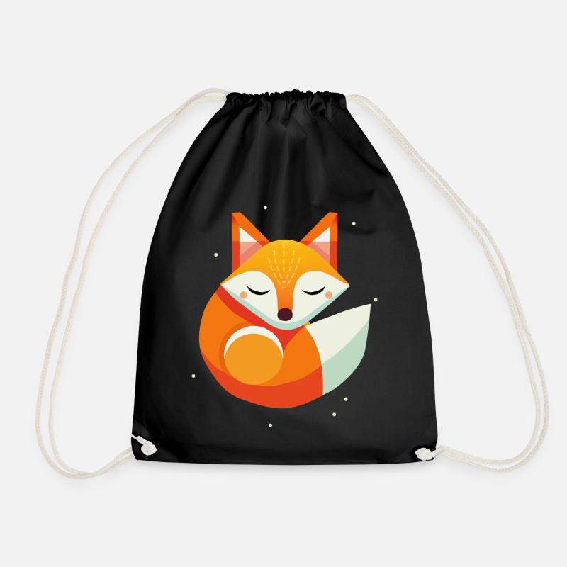 Fuchs schläft -modernes Tiermotiv in warmen Farben - Turnbeutel - Schwarz
