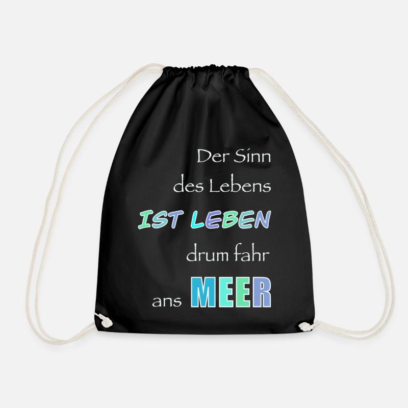 Lebensmotto im Meeresstil - Turnbeutel - Schwarz