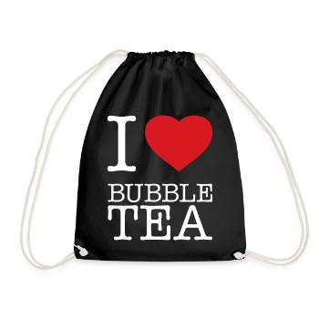I LOVE BUBBLE TEA - Turnbeutel - Schwarz - Vorne