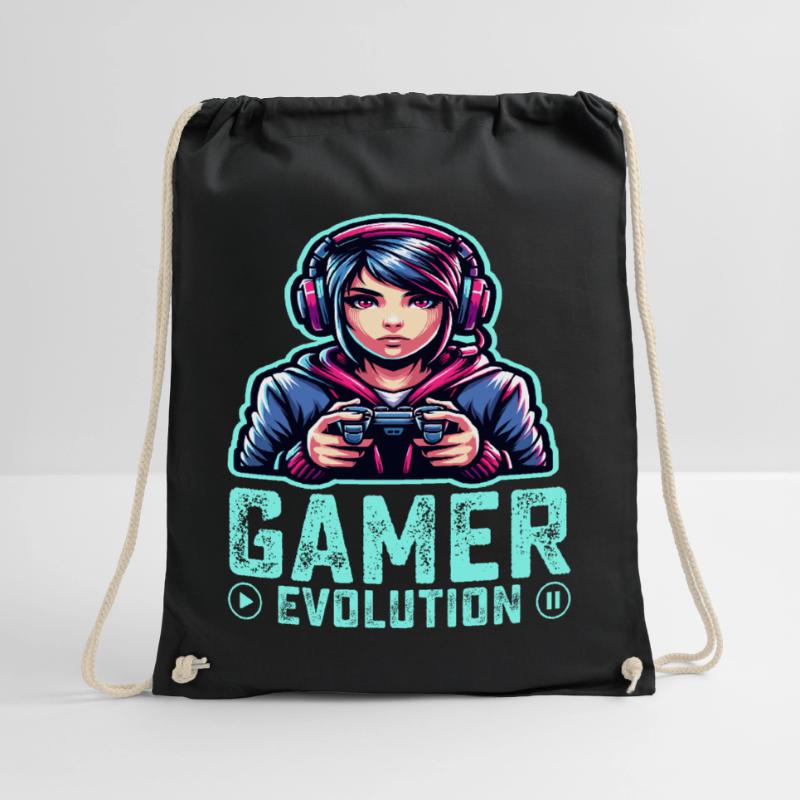 Die Evolution eines Gamers, cooles Gaming-Design Turnbeutel
