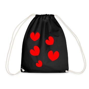 HEART. NOEL. CHRISTMAS. HEARTS. HEART. FATHER's DAY - Drawstring Bag - black - Front
