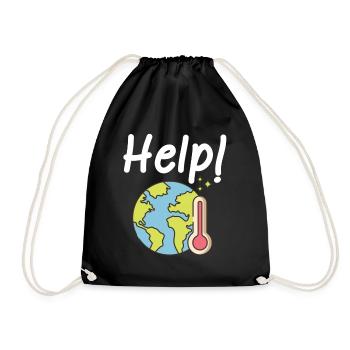 Klimawandel Klimaschutz - Turnbeutel - Schwarz - Vorne