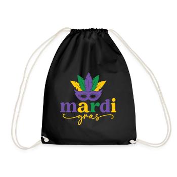Mardi Gras Mask - Drawstring Bag - black - Front