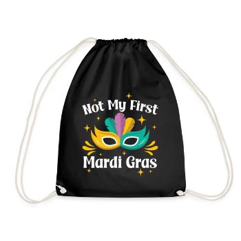 Nicht mein erster Mardi Gras - Turnbeutel - Schwarz - Vorne
