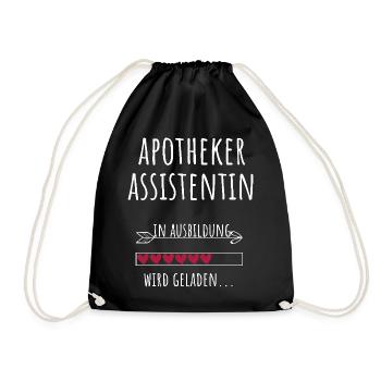 Apothekerassistentin Ausbildung Beruf Geschenk - Turnbeutel - Schwarz - Vorne