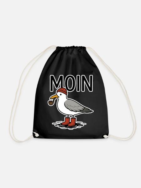 Möwe Moin - Turnbeutel - Schwarz