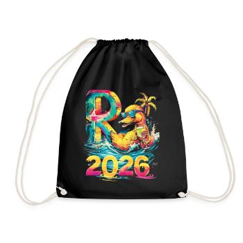 Pension 2026 Duck Pensioner Retired Funny - Drawstring Bag - black - Front