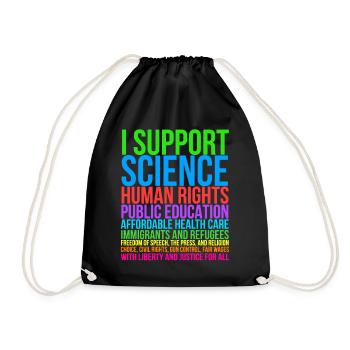 I Support Science - Drawstring Bag - black - Front