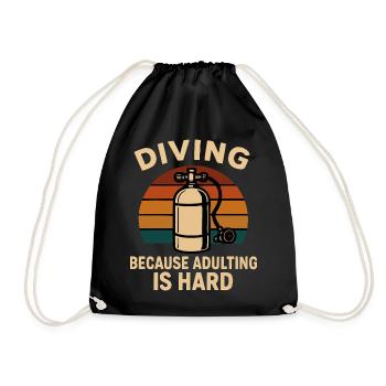 Diving Escape – When adulthood is annoying - Drawstring Bag - black - Front