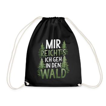 Wald Natur Bäume Waldarbeiter Waldliebhaber - Turnbeutel - Schwarz - Vorne