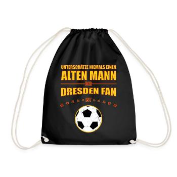 Old Man - Dresden Football Fan | Retro Vintage - Drawstring Bag - black - Front