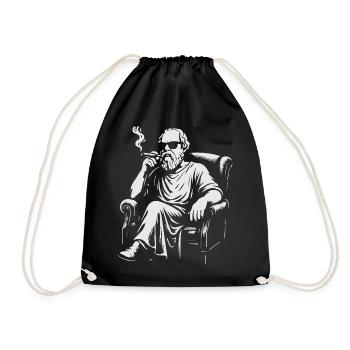 Socrates Smoker auf Samtstuhl - Turnbeutel - Schwarz - Vorne
