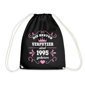 Geburtstag 1995 Verputzerin Verputzer Kollegin - Turnbeutel - Schwarz - Vorne