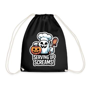 Chef Boo – Spooky Cute Halloween Ghost Spoon - Turnbeutel - Schwarz - Vorne