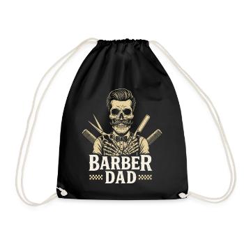 Father Barber Dad Barber Hairdresser - Drawstring Bag - black - Front