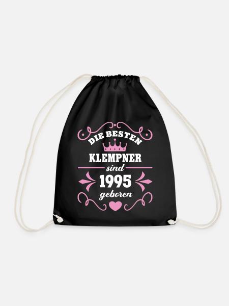 Klempnerin Geburtstag Jahrgang 1995 Geboren 95 - Turnbeutel - Schwarz