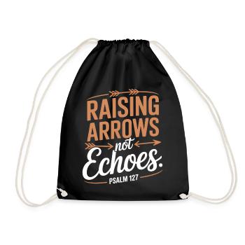 Arrows do not educate echoes Psalm 127 - Drawstring Bag - black - Front