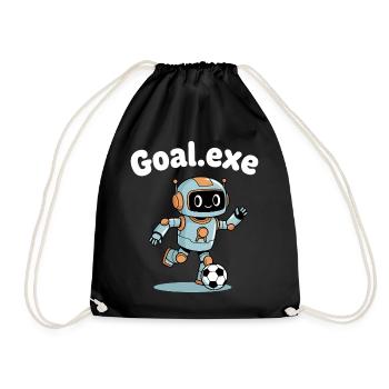 Goal.Exe Robot Football - Drawstring Bag - black - Front