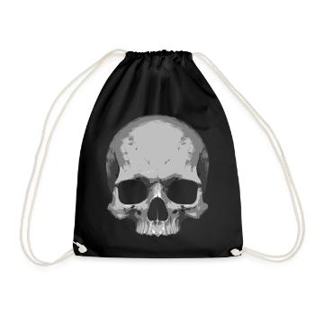 Skull Illustration - Drawstring Bag - black - Front
