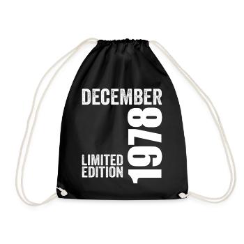 Cadeau Anniversaire Rétro - Décembre 1978 - Sac de sport léger - noir - Devant