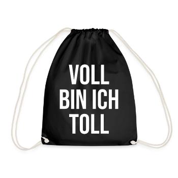 Voll bin ich toll - Turnbeutel - Schwarz - Vorne