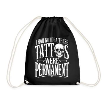 Tattoo Permanence Skull Tee - Drawstring Bag - black - Front
