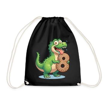 Dino 8 anniversaires cadeau drôle et mignon pour enfants 8 ans - Sac de sport léger - noir - Devant