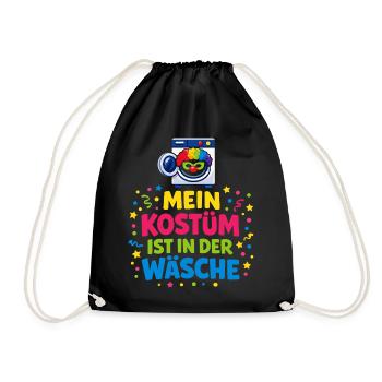 Karneval Kostüm Wäsche Lustig Geschenk Süß - Turnbeutel - Schwarz - Vorne