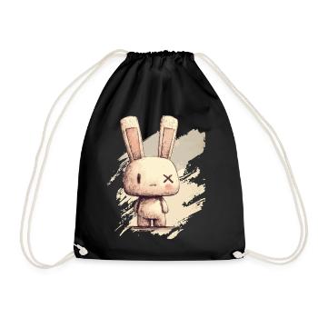 Un lapin mignon aux yeux X - Sac de sport léger - noir - Devant
