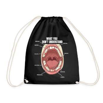 Teeth Surfaces Dental Assistant Dentist - Drawstring Bag - black - Front