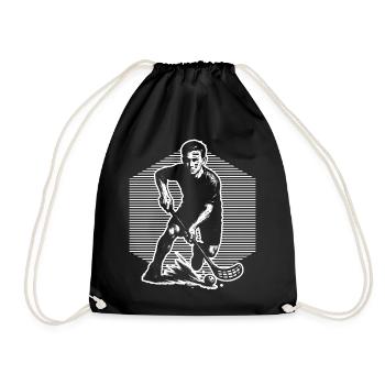 Fresh floorball motif for floorball - Drawstring Bag - black - Front