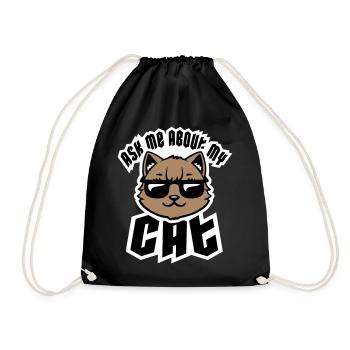 Demandez-moi pour mon chat Chat Amour des animaux Animaux - Sac de sport léger - noir - Devant