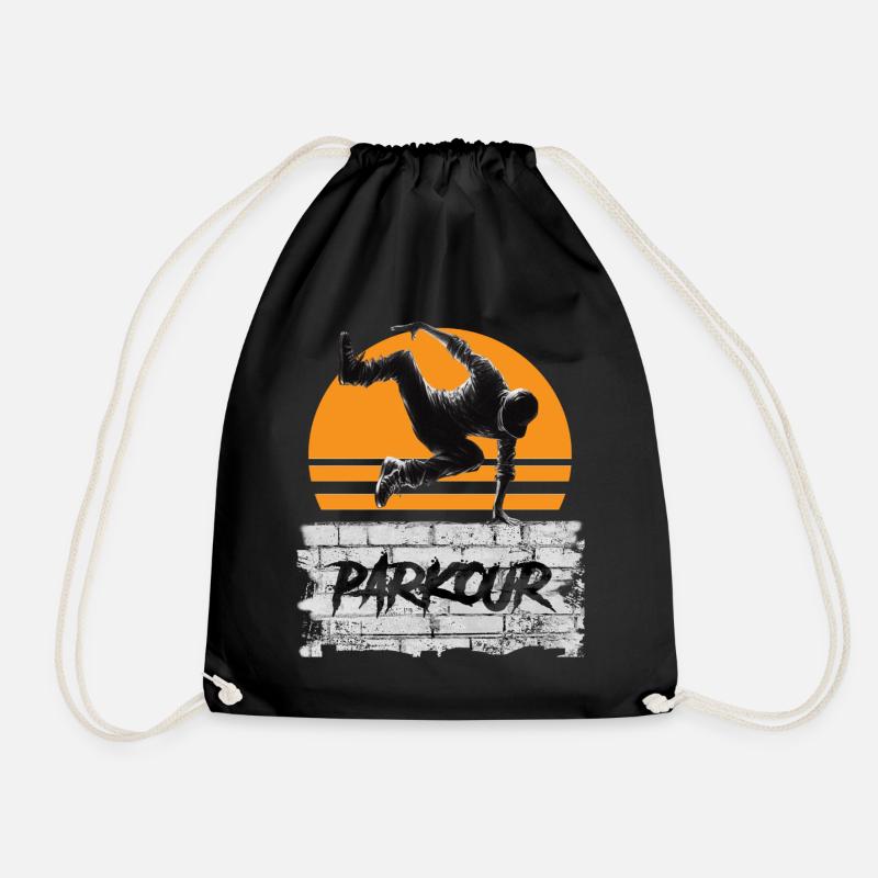 parkour - Drawstring Bag - black