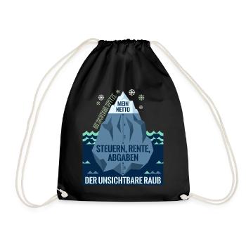 Die Sichtbare Spitze Mein Netto Eisberg Steuern - Turnbeutel - Schwarz - Vorne
