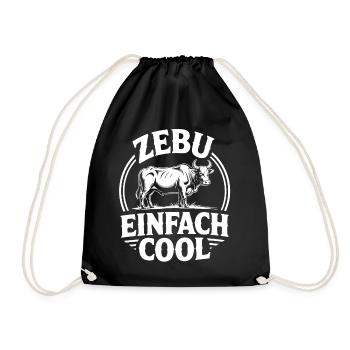 Zebu Simply Cool Circle Logo - Drawstring Bag - black - Front