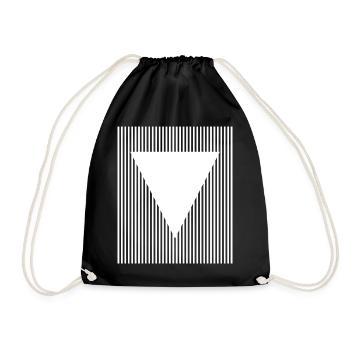 Dreiecks- und Linien-geometrisches Design - Turnbeutel - Schwarz - Vorne