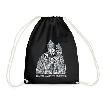 Quedlinburg Street Names (Typo-3D-Edition) - Drawstring Bag - black - Front
