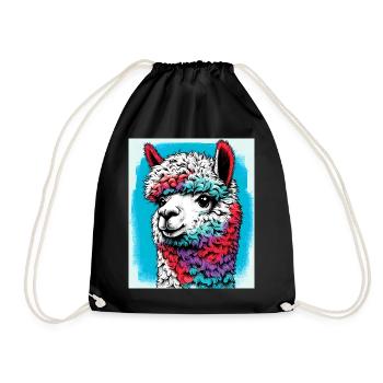 Alpaka - Turnbeutel - Schwarz - Vorne