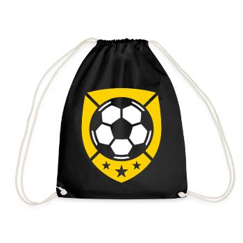 Golden Crest Soccer Ball Emblem - Drawstring Bag - black - Front